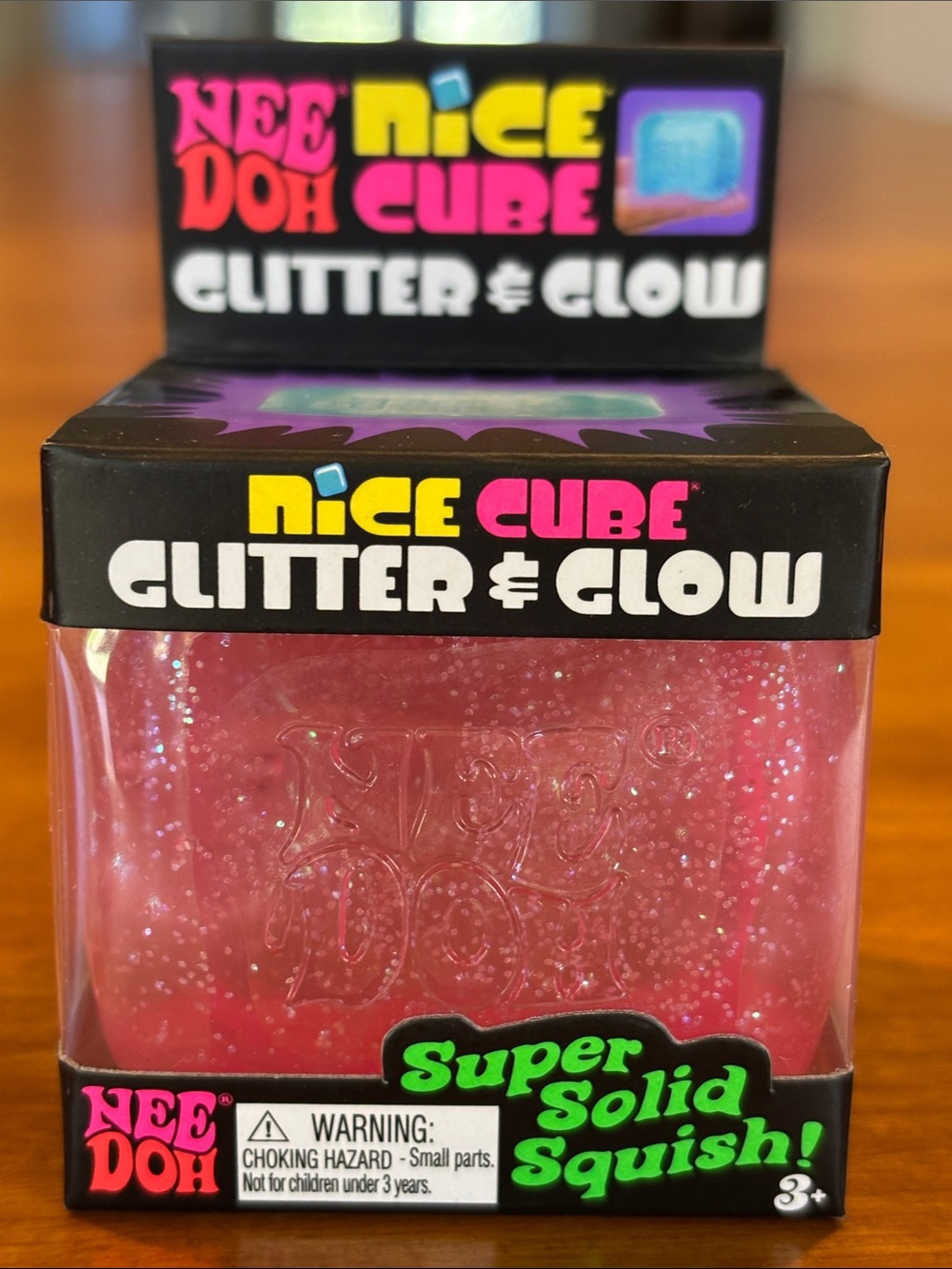 NEE NEEDOH NICE CUBE GLITTER AND GLOW SUPER SOLID SQUISH SQUISHY Viral Nee Doh💎
